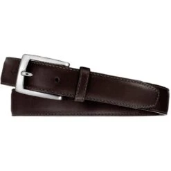 Norton Dress Satin Buckle Belt -Fashion Accessories Store norton dress satin buckle belt dark brown 0