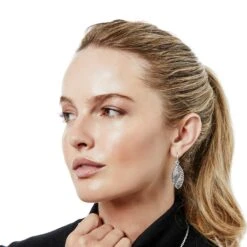 Palmetto French Wire Earrings -Fashion Accessories Store palmetto french wire earrings silver 1