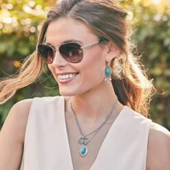 Pebble Dot Dream Short Necklace -Fashion Accessories Store pebble dot dream short necklace silver turquoise 2 cb11b318 70b4 4c3f a636 a150788fbbb4