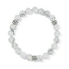 Pebble Dot Dream Stretch Bracelet -Fashion Accessories Store pebble dot dream stretch bracelet silver white 0