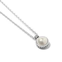 Pebble Dot Pearl Short Necklace -Fashion Accessories Store pebble dot pearl short necklace silver pearl 3