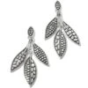 Pebble Leaf Trio Post Drop Earrings -Fashion Accessories Store pebble leaf trio post drop earrings silver 0
