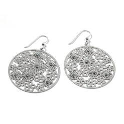 Posey Disc French Wire Earrings -Fashion Accessories Store posey disc french wire earrings silver 1 67248c08 808d 4dc0 ae02 c7f1639b33be