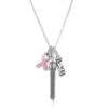 Power Of Pink Love Necklace -Fashion Accessories Store power of pink love necklace silver pink 0