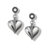 Precious Heart Post Drop Earrings 1 Precious Heart Post Drop Earrings -Fashion Accessories Store precious heart post drop earrings silver 0