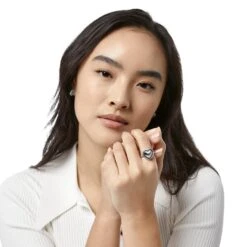 Pretty Tough Bold Heart Ring -Fashion Accessories Store pretty tough bold heart ring silver 3