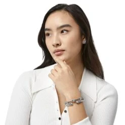 Pretty Tough Bold Petite Heart Bangle -Fashion Accessories Store pretty tough bold petite heart bangle silver 4