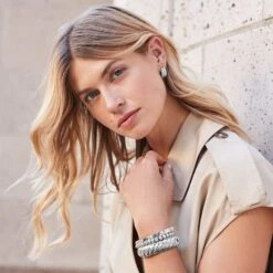 Pretty Tough Groove Post Hoop Earrings 9 Pretty Tough Groove Post Hoop Earrings -Fashion Accessories Store pretty tough groove post hoop earrings silver 3