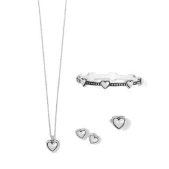 Pretty Tough Petite Heart Post Earrings -Fashion Accessories Store pretty tough petite heart post earrings silver 2