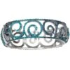Sea Of Love Crystal Hinged Bangle -Fashion Accessories Store sea of love crystal hinged bangle silver blue 0