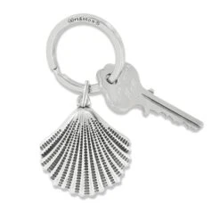 Silver Shells Key Fob -Fashion Accessories Store silver shells key fob silver 2