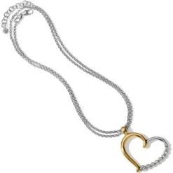 Sparkle Heart Convertible Necklace -Fashion Accessories Store sparkle heart convertible necklace silver gold 2 66dd2dd6 0cfb 4e83 97d4 41ef96ee7f8b
