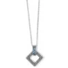 Spectrum Light Square Necklace -Fashion Accessories Store spectrum light square necklace silver blues 0