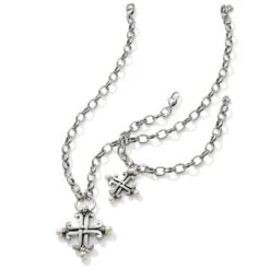 Taos Pearl Cross Necklace 8 Taos Pearl Cross Necklace -Fashion Accessories Store taos pearl cross necklace silver pearl 2