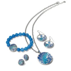Terra Necklace -Fashion Accessories Store terra necklace silver blues 4