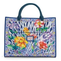 Trellis Blooms Campbell Tote -Fashion Accessories Store trellis blooms campbell tote multi 2