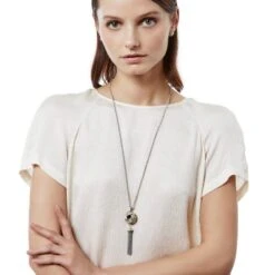 Tres Twist Long Necklace 11 Tres Twist Long Necklace -Fashion Accessories Store tres twist long necklace silver gold 4